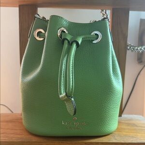 Kate Spade Vibrant Green Drawstring Shoulder Bag